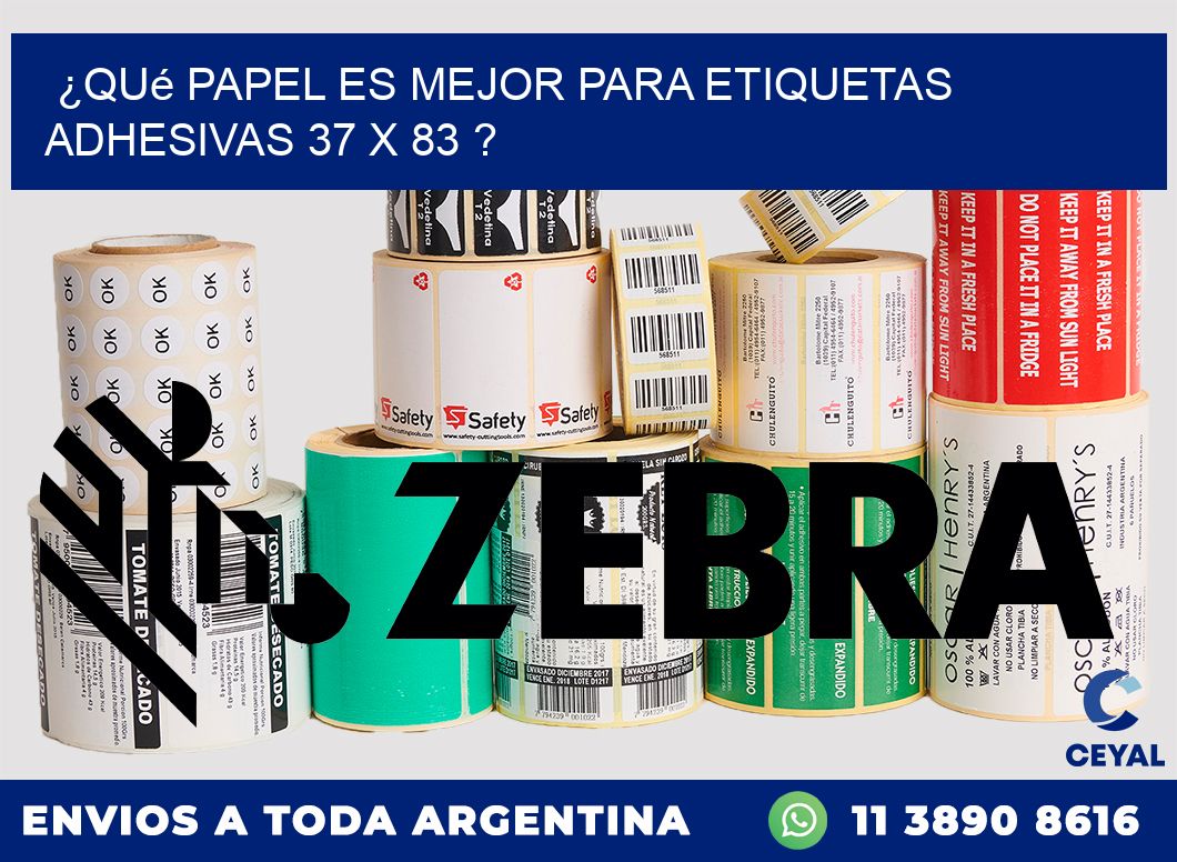 ¿Qué papel es mejor para etiquetas adhesivas 37 x 83 ?