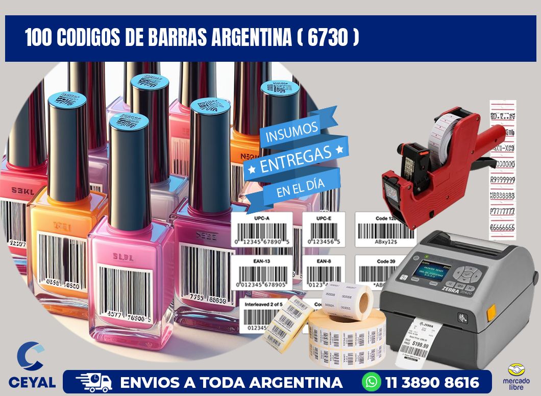 100 codigos de barras argentina ( 6730 )