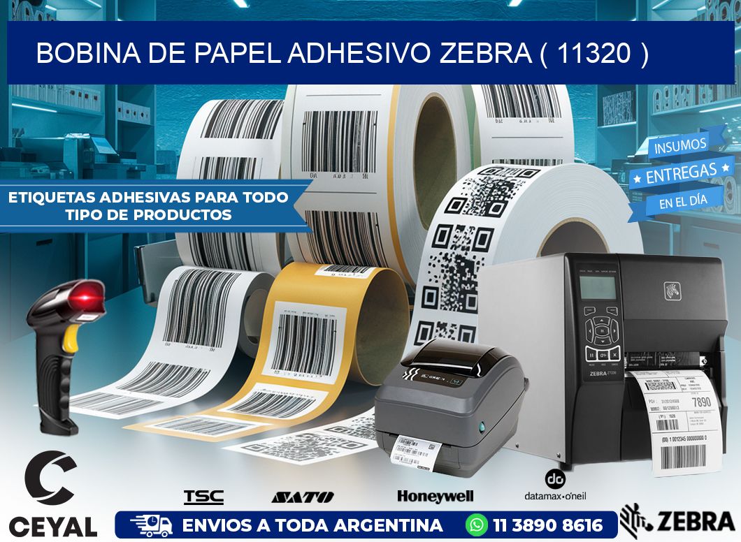 BOBINA DE PAPEL ADHESIVO ZEBRA ( 11320 )