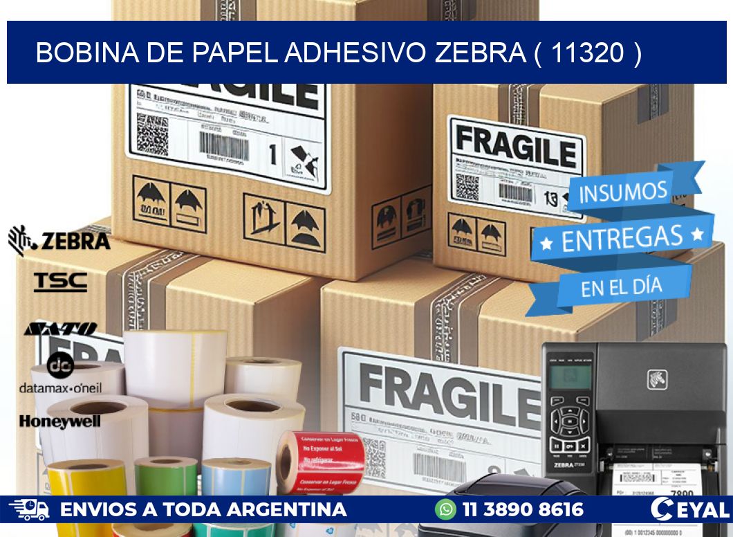 BOBINA DE PAPEL ADHESIVO ZEBRA ( 11320 )