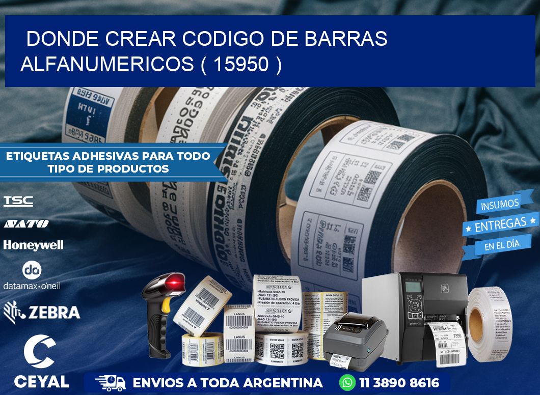 DONDE CREAR CODIGO DE BARRAS ALFANUMERICOS ( 15950 )