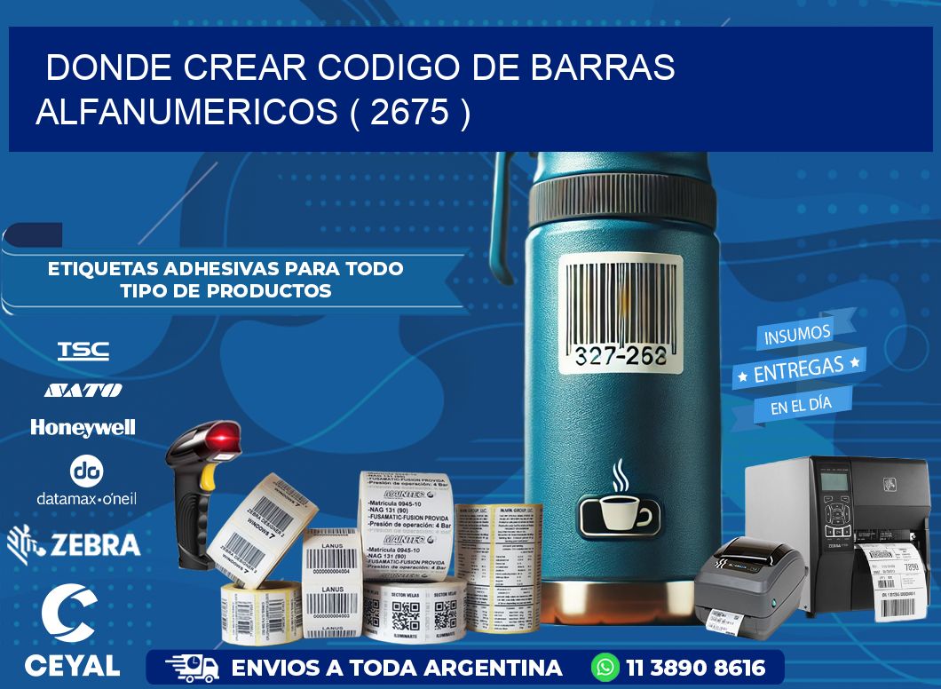 DONDE CREAR CODIGO DE BARRAS ALFANUMERICOS ( 2675 )