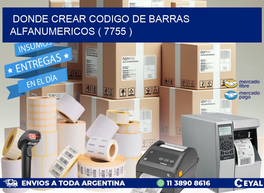 DONDE CREAR CODIGO DE BARRAS ALFANUMERICOS ( 7755 )
