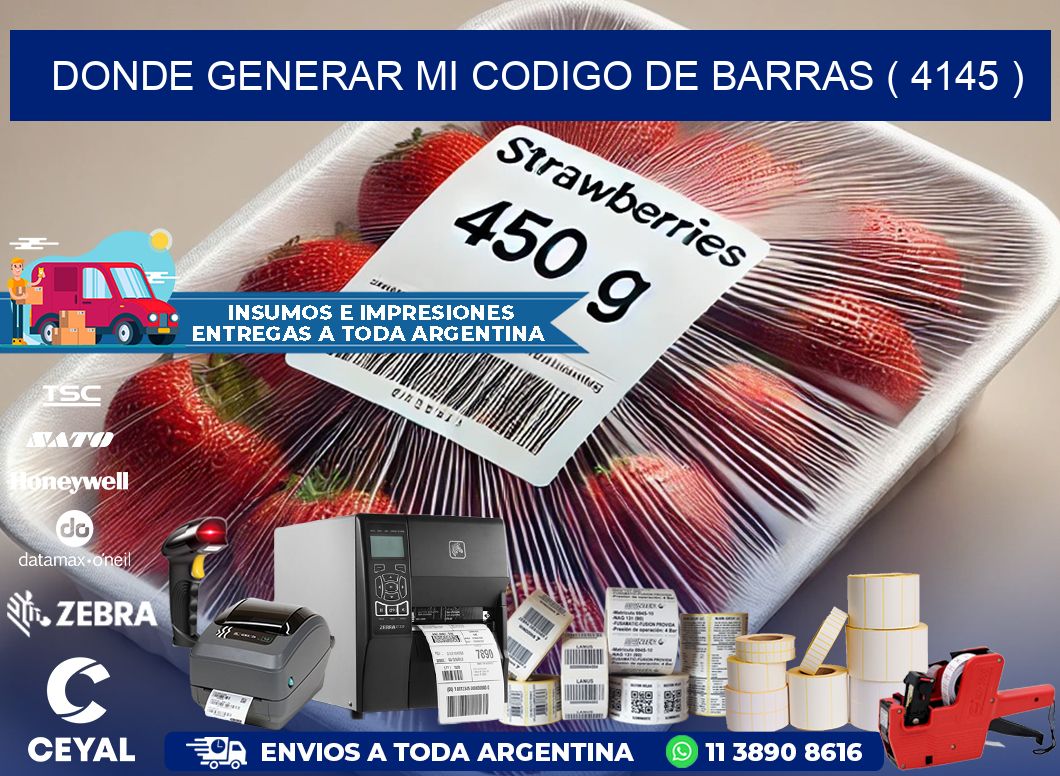 DONDE GENERAR MI CODIGO DE BARRAS ( 4145 )