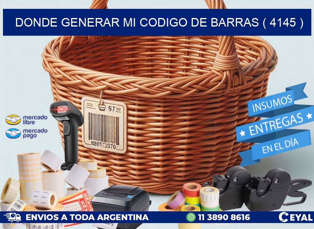 DONDE GENERAR MI CODIGO DE BARRAS ( 4145 )