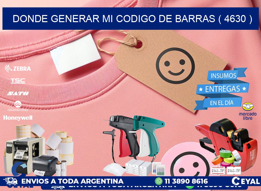 DONDE GENERAR MI CODIGO DE BARRAS ( 4630 )