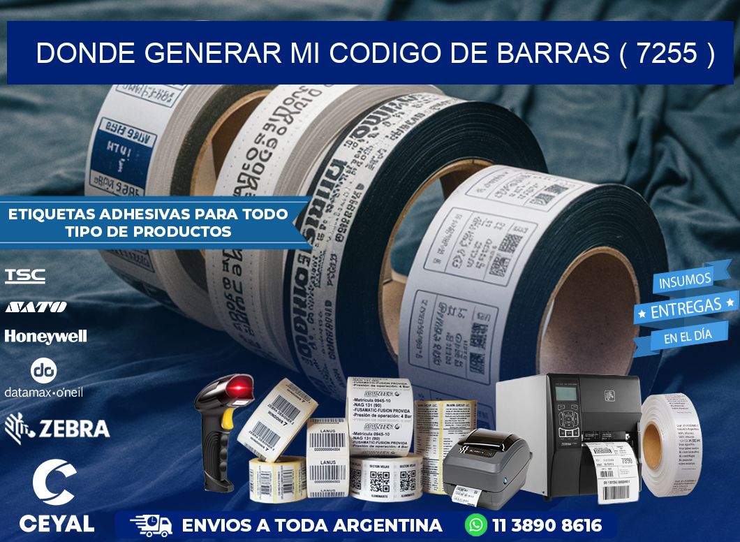 DONDE GENERAR MI CODIGO DE BARRAS ( 7255 )