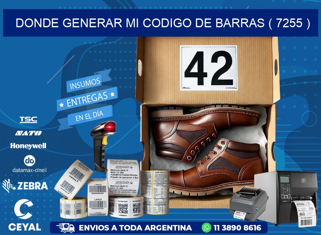 DONDE GENERAR MI CODIGO DE BARRAS ( 7255 )