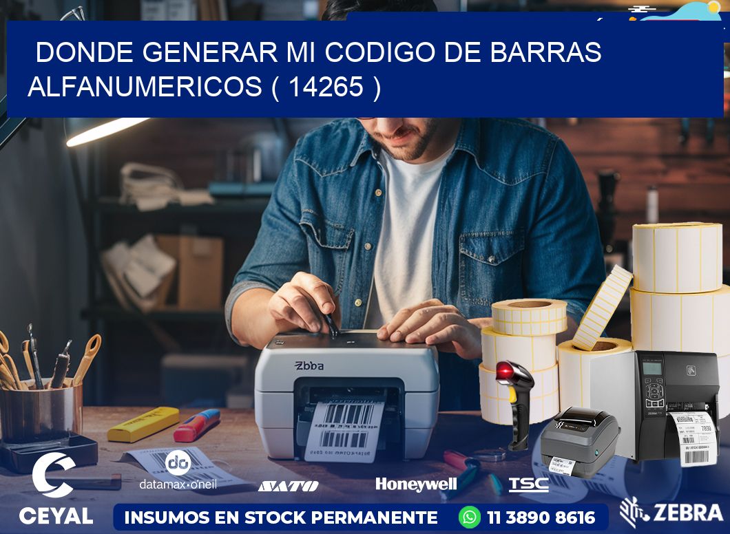 DONDE GENERAR MI CODIGO DE BARRAS ALFANUMERICOS ( 14265 )
