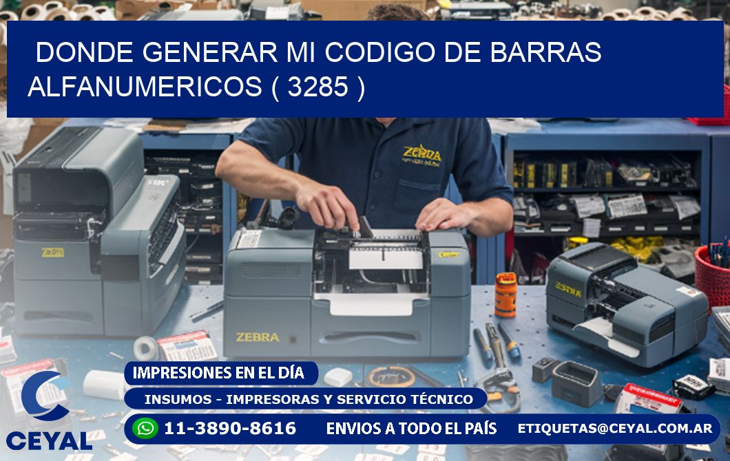 DONDE GENERAR MI CODIGO DE BARRAS ALFANUMERICOS ( 3285 )