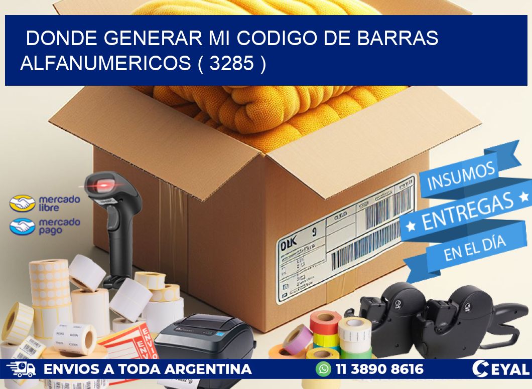 DONDE GENERAR MI CODIGO DE BARRAS ALFANUMERICOS ( 3285 )