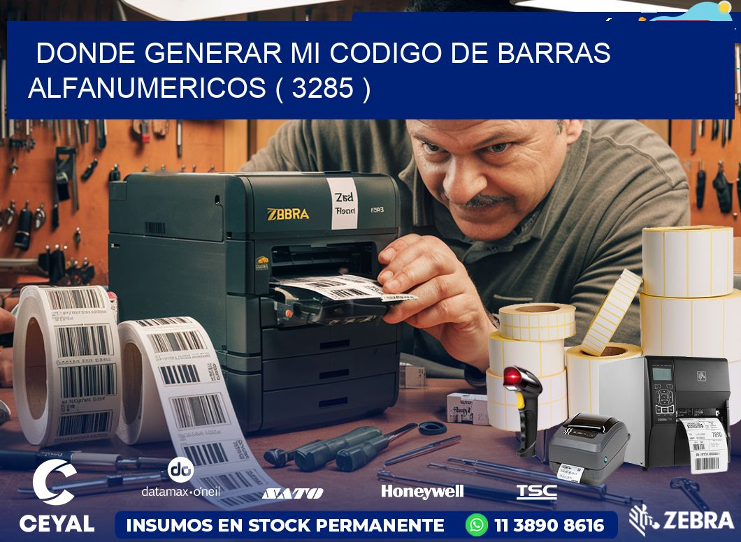 DONDE GENERAR MI CODIGO DE BARRAS ALFANUMERICOS ( 3285 )