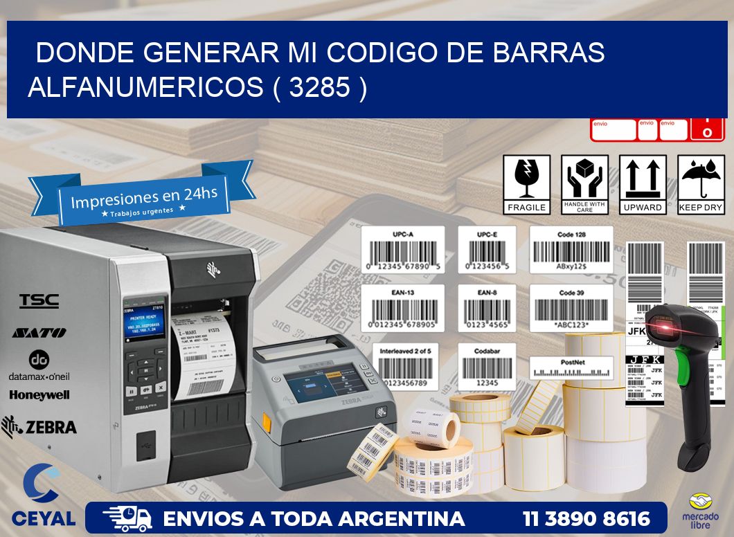 DONDE GENERAR MI CODIGO DE BARRAS ALFANUMERICOS ( 3285 )