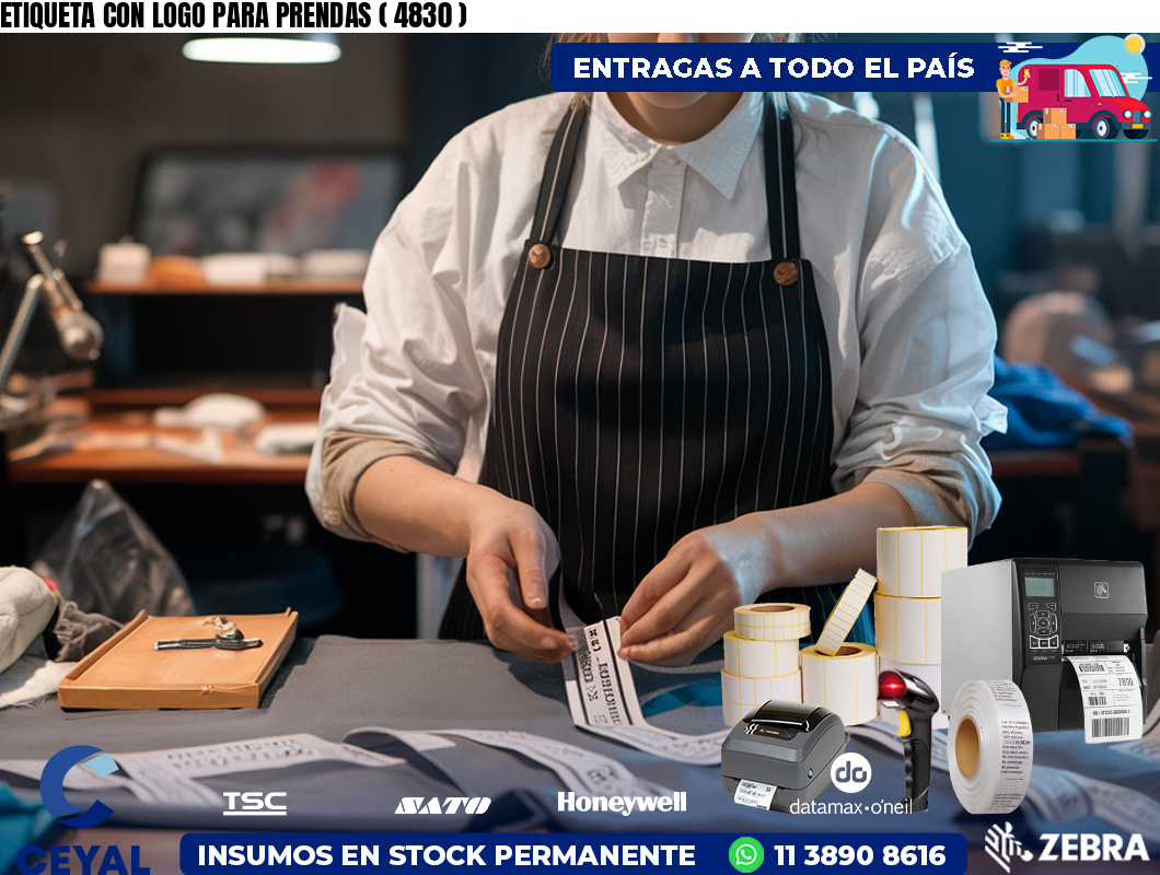 ETIQUETA CON LOGO PARA PRENDAS ( 4830 )