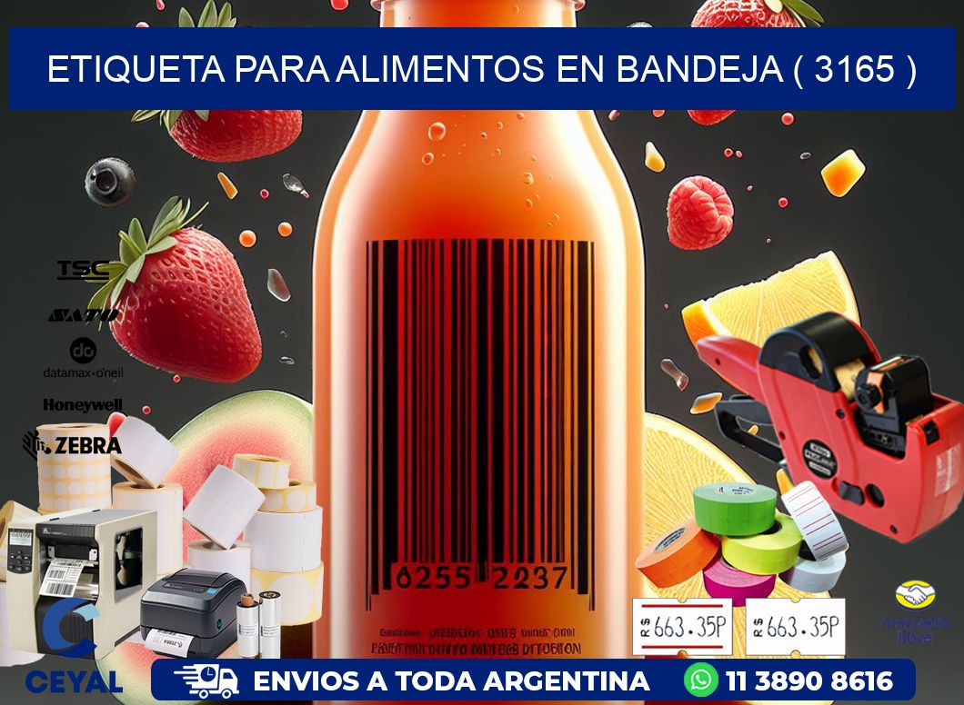 ETIQUETA PARA ALIMENTOS EN BANDEJA ( 3165 )