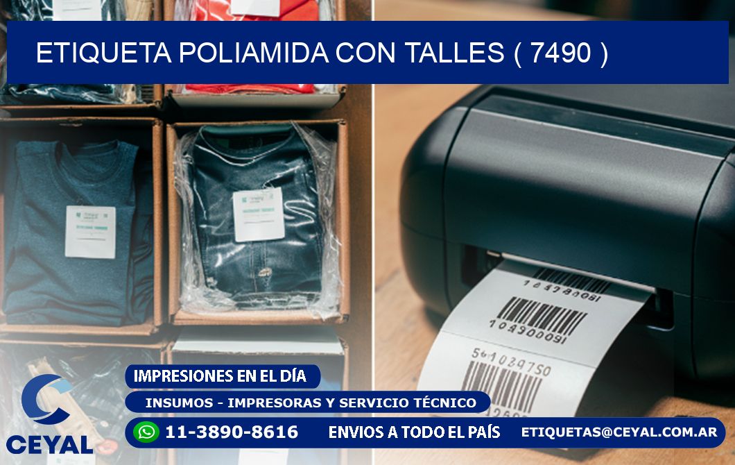 ETIQUETA POLIAMIDA CON TALLES ( 7490 )