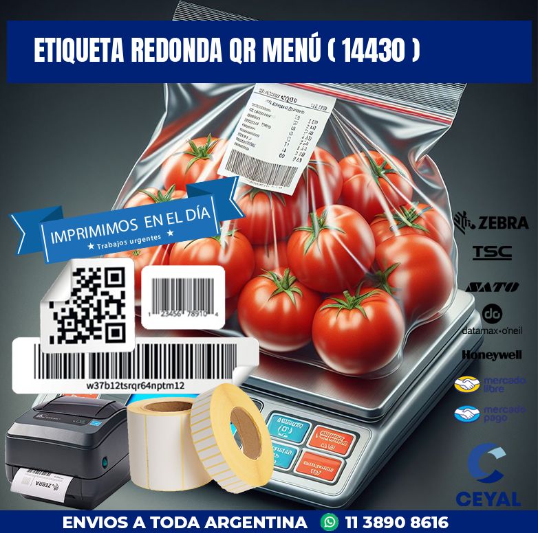 ETIQUETA REDONDA QR MENÚ ( 14430 )