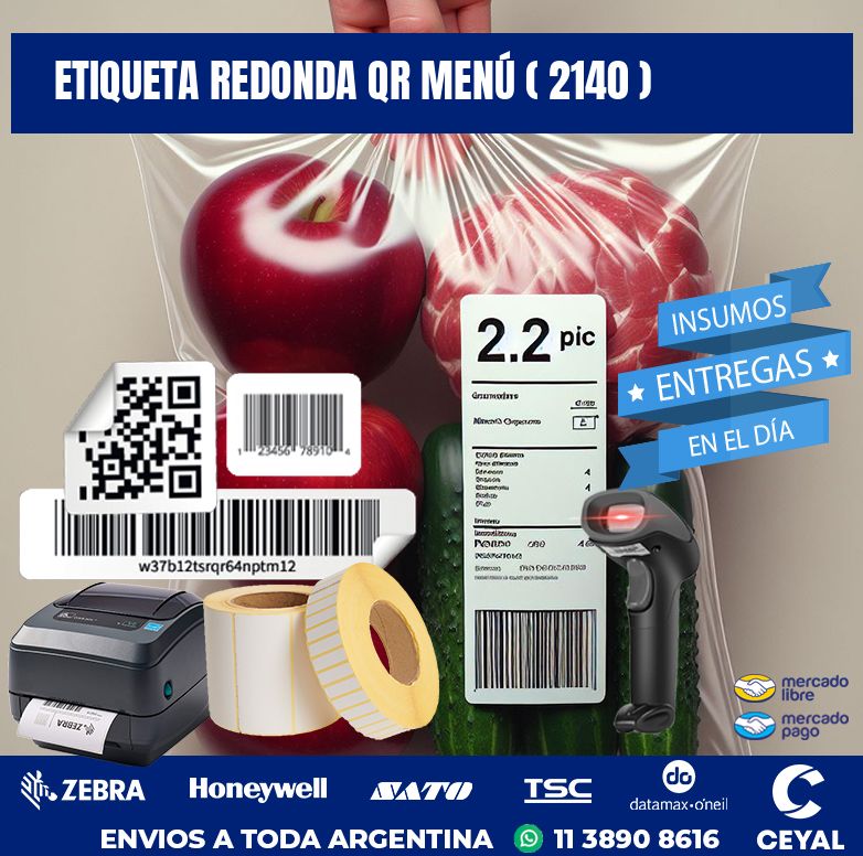 ETIQUETA REDONDA QR MENÚ ( 2140 )