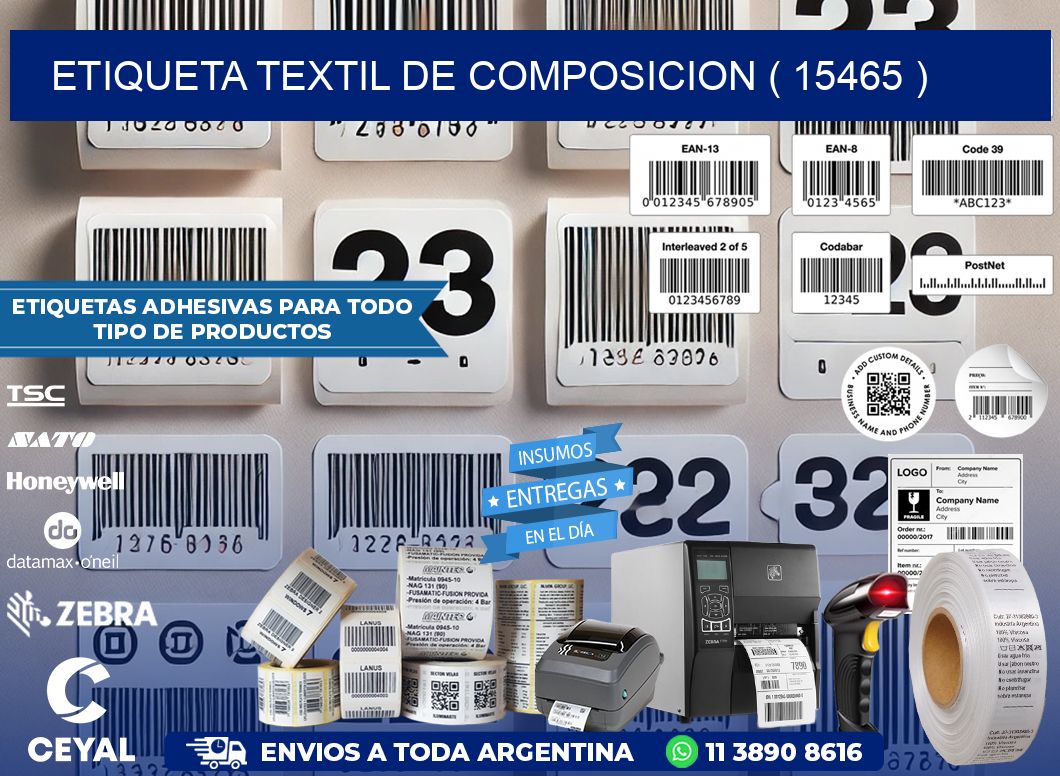 ETIQUETA TEXTIL DE COMPOSICION ( 15465 )