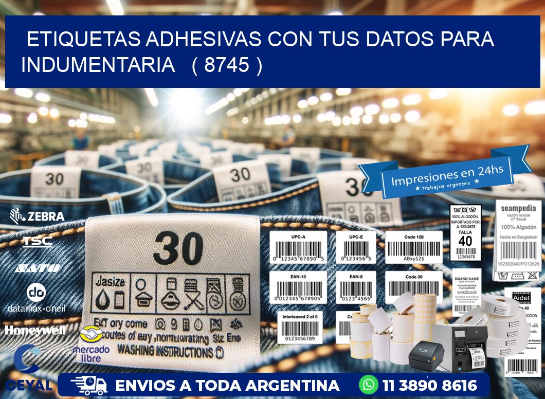 ETIQUETAS ADHESIVAS CON TUS DATOS PARA INDUMENTARIA ( 8745 )