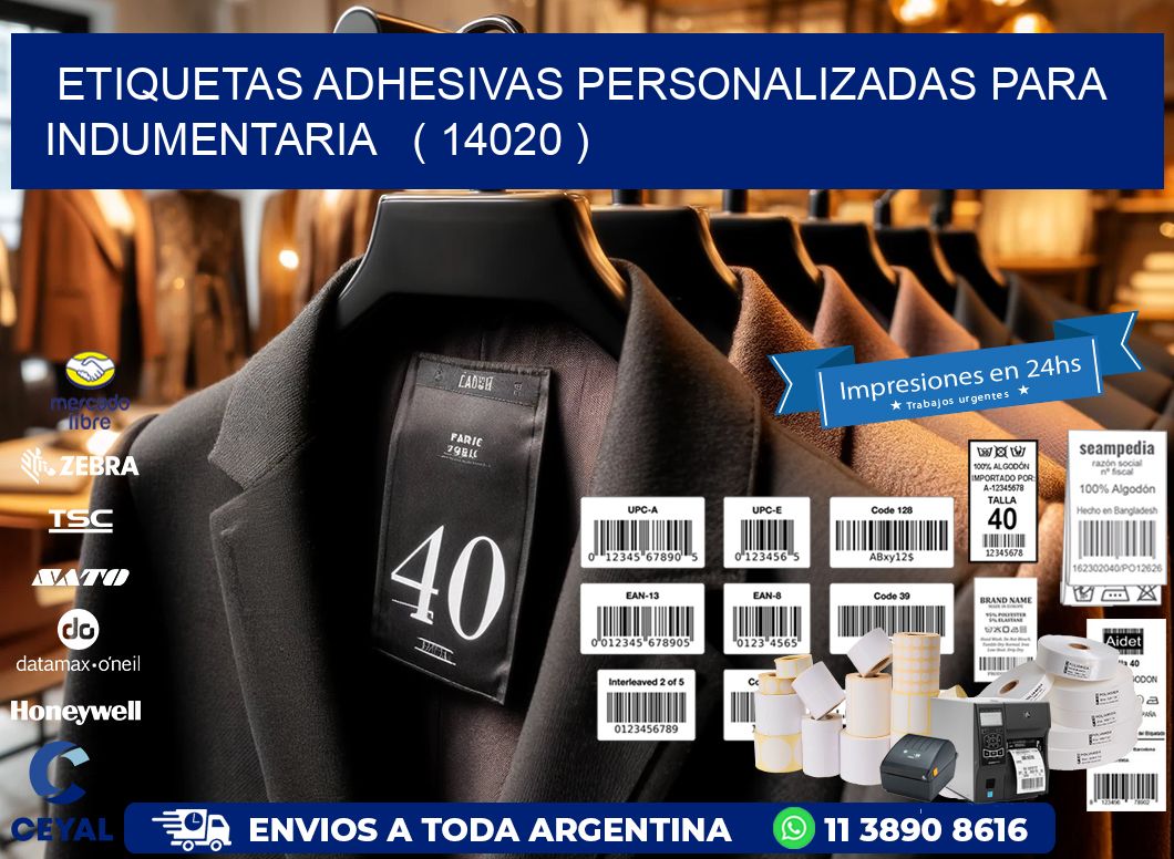 ETIQUETAS ADHESIVAS PERSONALIZADAS PARA INDUMENTARIA   ( 14020 )