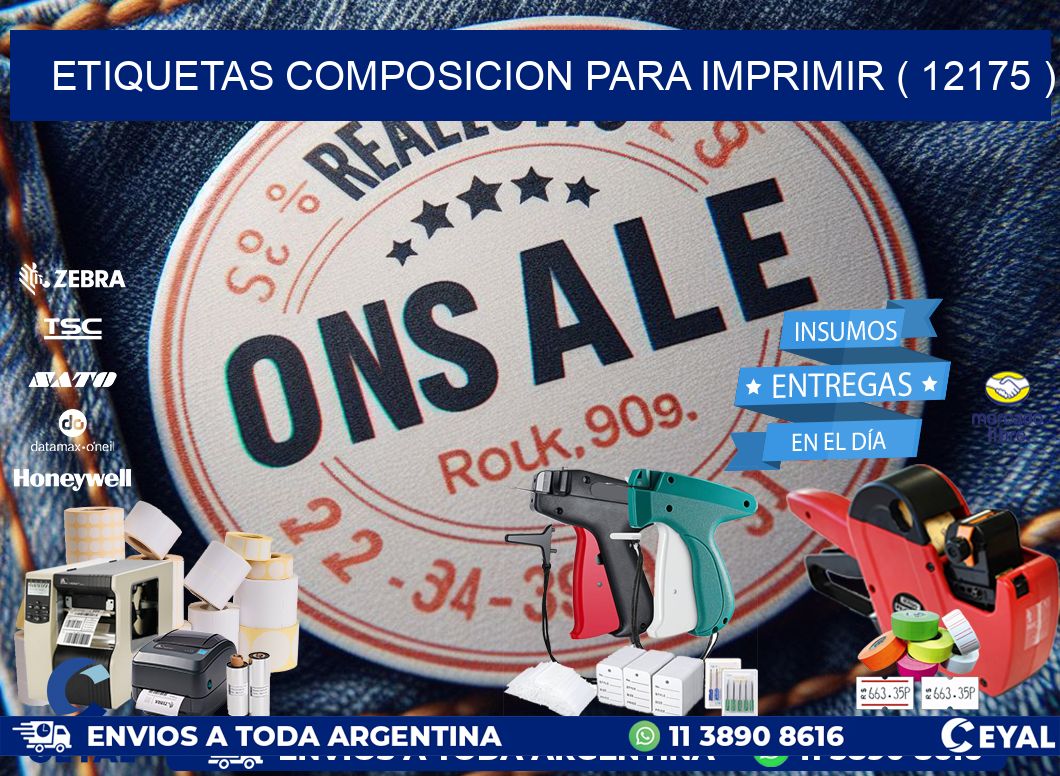 ETIQUETAS COMPOSICION PARA IMPRIMIR ( 12175 )