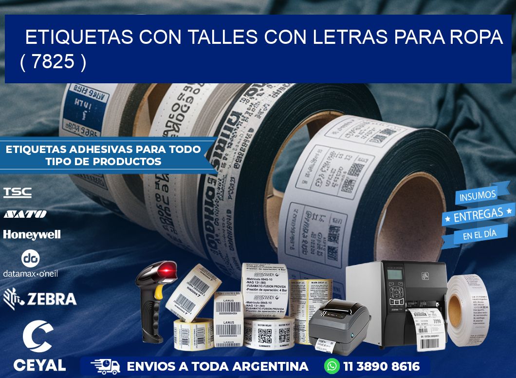 ETIQUETAS CON TALLES CON LETRAS PARA ROPA   ( 7825 )