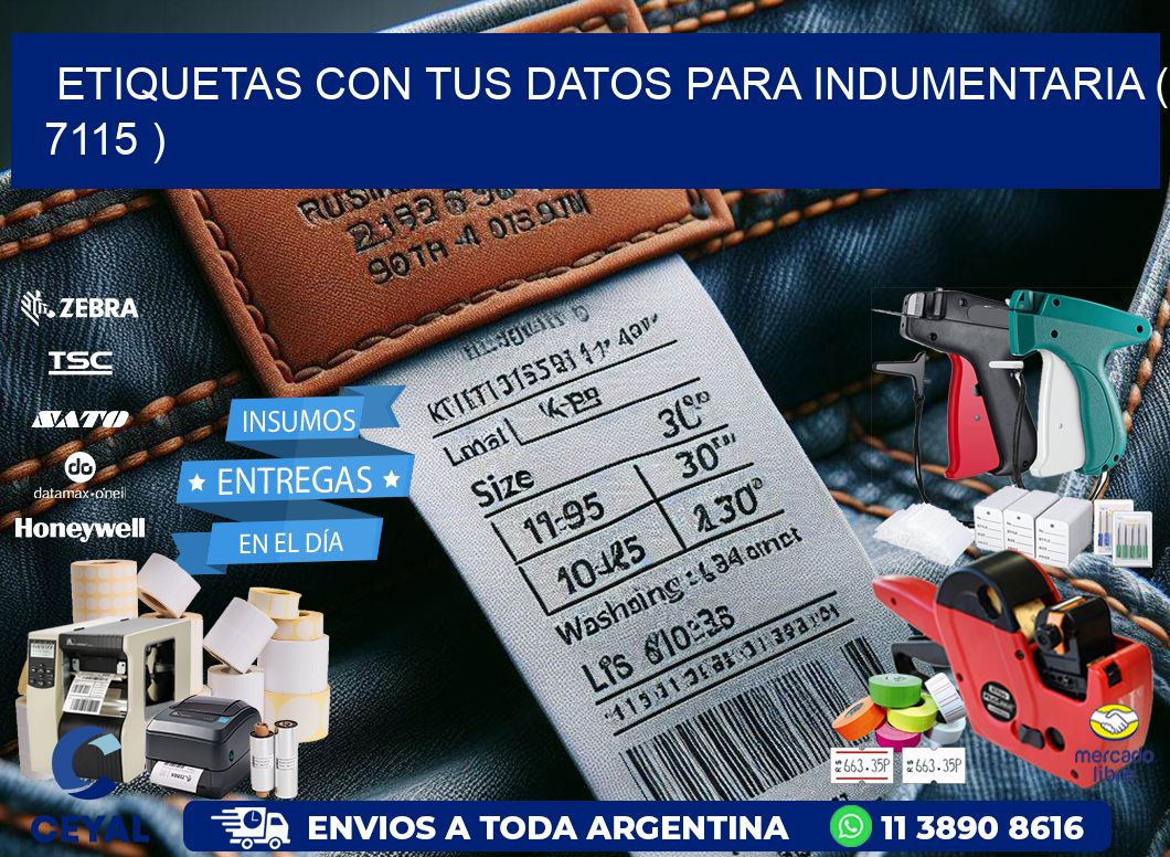 ETIQUETAS CON TUS DATOS PARA INDUMENTARIA ( 7115 )