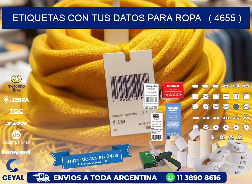 ETIQUETAS CON TUS DATOS PARA ROPA   ( 4655 )