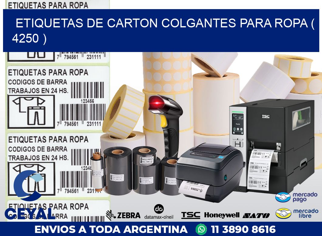 ETIQUETAS DE CARTON COLGANTES PARA ROPA ( 4250 )
