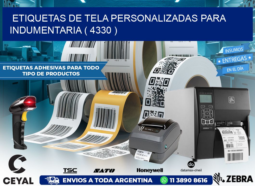 ETIQUETAS DE TELA PERSONALIZADAS PARA INDUMENTARIA ( 4330 )
