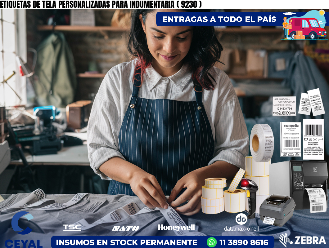ETIQUETAS DE TELA PERSONALIZADAS PARA INDUMENTARIA ( 9230 )
