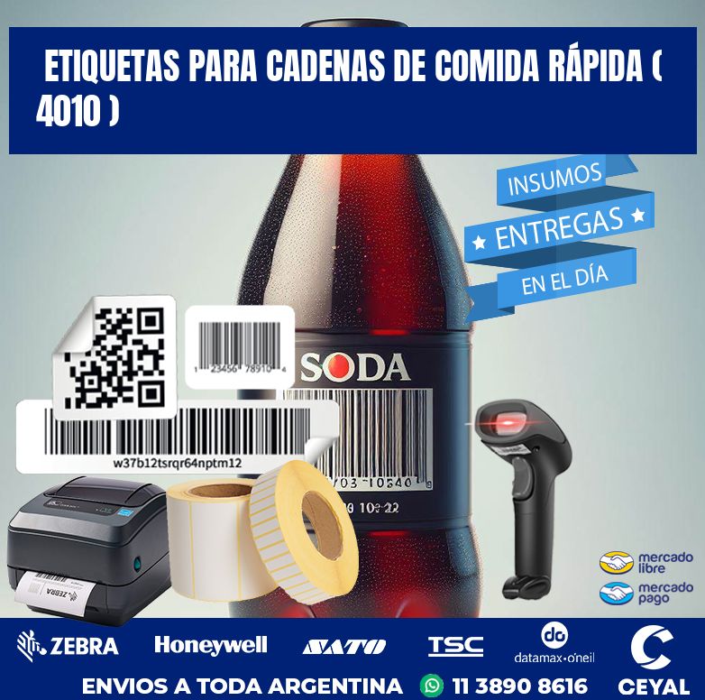 ETIQUETAS PARA CADENAS DE COMIDA RÁPIDA ( 4010 )
