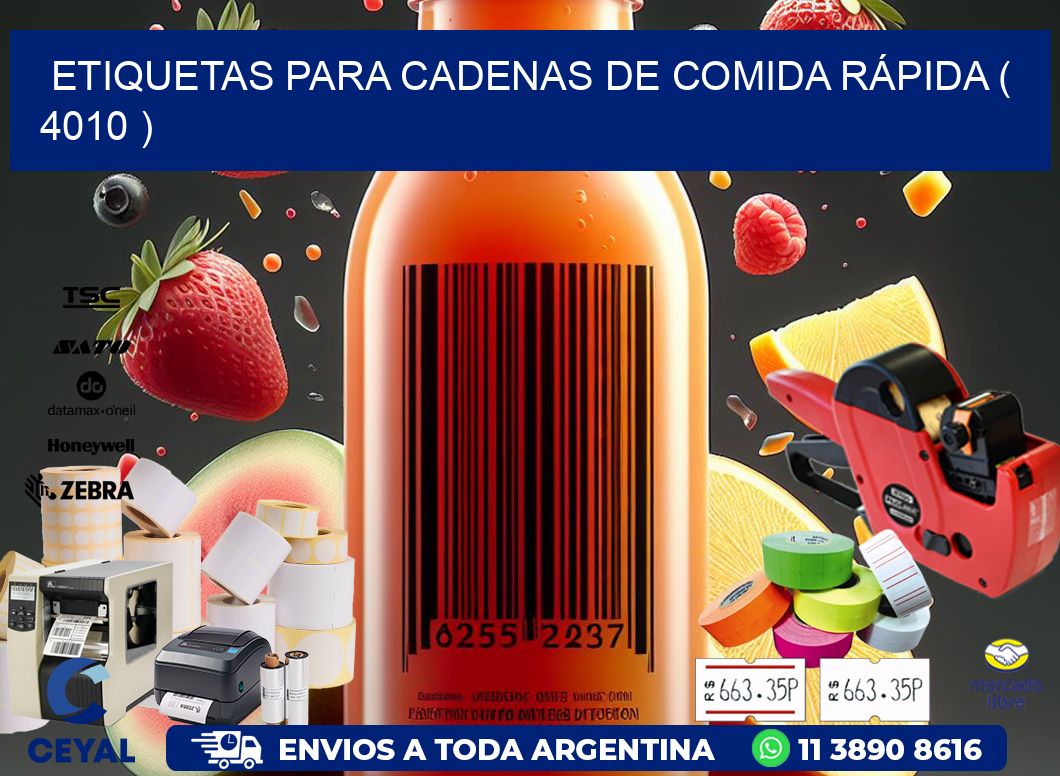 ETIQUETAS PARA CADENAS DE COMIDA RÁPIDA ( 4010 )