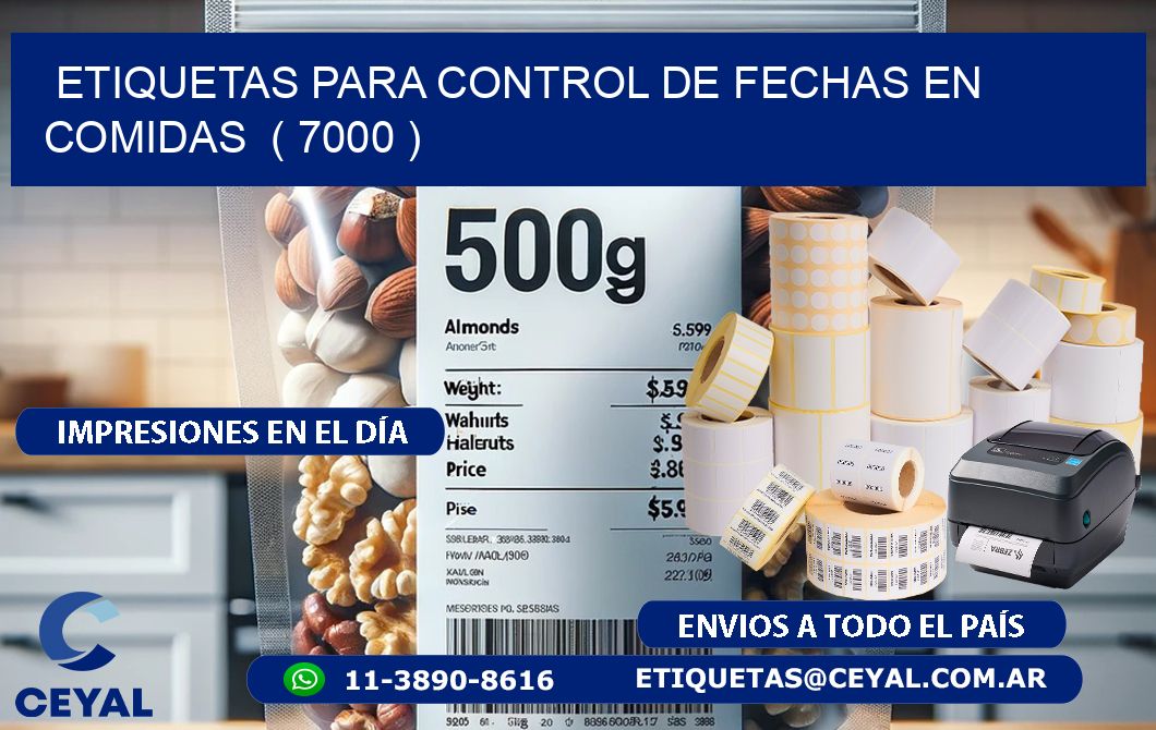 ETIQUETAS PARA CONTROL DE FECHAS EN COMIDAS  ( 7000 )