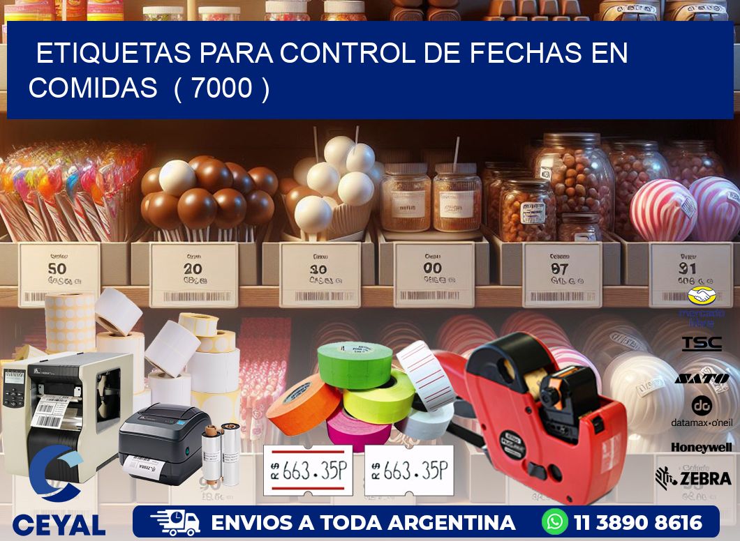ETIQUETAS PARA CONTROL DE FECHAS EN COMIDAS  ( 7000 )