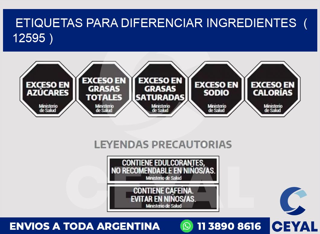 ETIQUETAS PARA DIFERENCIAR INGREDIENTES  ( 12595 )
