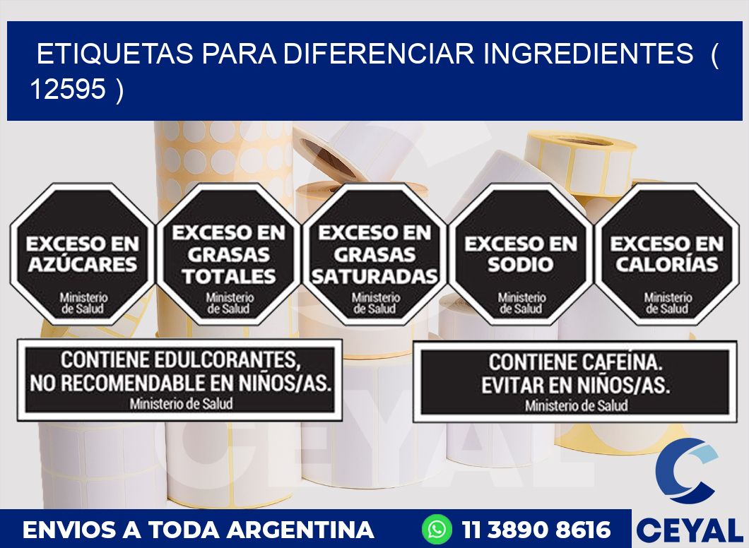 ETIQUETAS PARA DIFERENCIAR INGREDIENTES  ( 12595 )