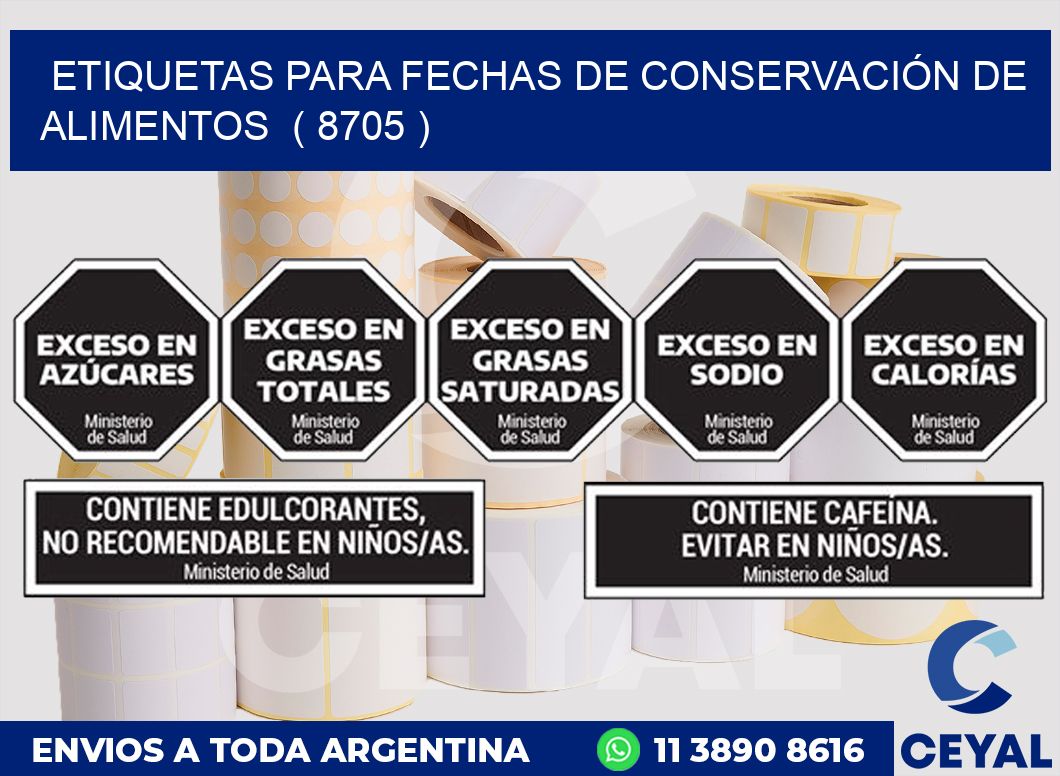 ETIQUETAS PARA FECHAS DE CONSERVACIÓN DE ALIMENTOS  ( 8705 )