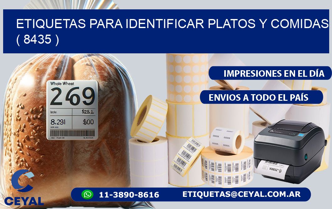 ETIQUETAS PARA IDENTIFICAR PLATOS Y COMIDAS  ( 8435 )