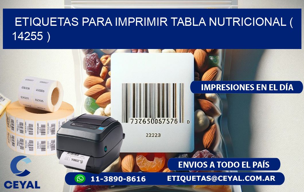 ETIQUETAS PARA IMPRIMIR TABLA NUTRICIONAL ( 14255 )