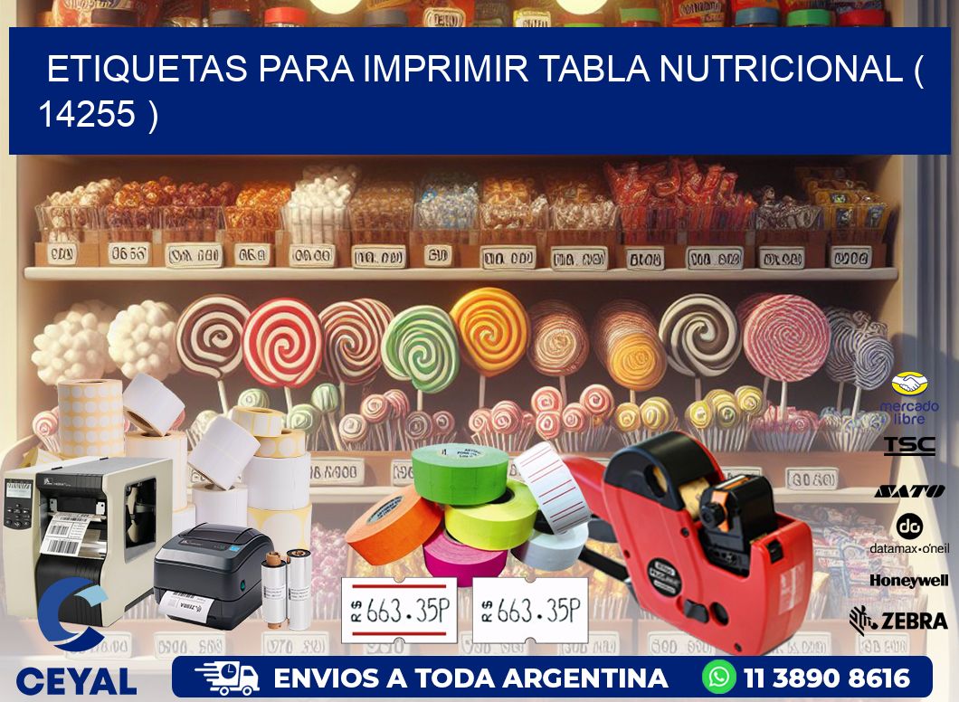 ETIQUETAS PARA IMPRIMIR TABLA NUTRICIONAL ( 14255 )