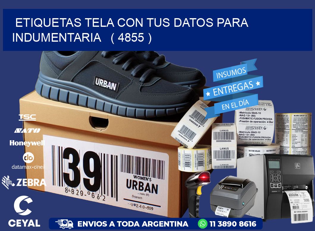 ETIQUETAS TELA CON TUS DATOS PARA INDUMENTARIA ( 4855 )