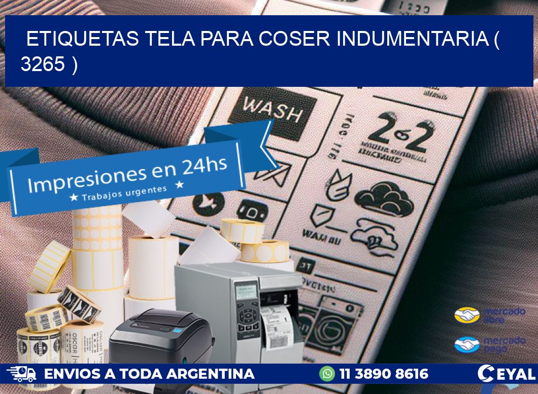 ETIQUETAS TELA PARA COSER INDUMENTARIA ( 3265 )