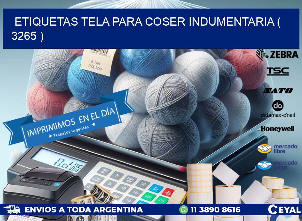 ETIQUETAS TELA PARA COSER INDUMENTARIA ( 3265 )