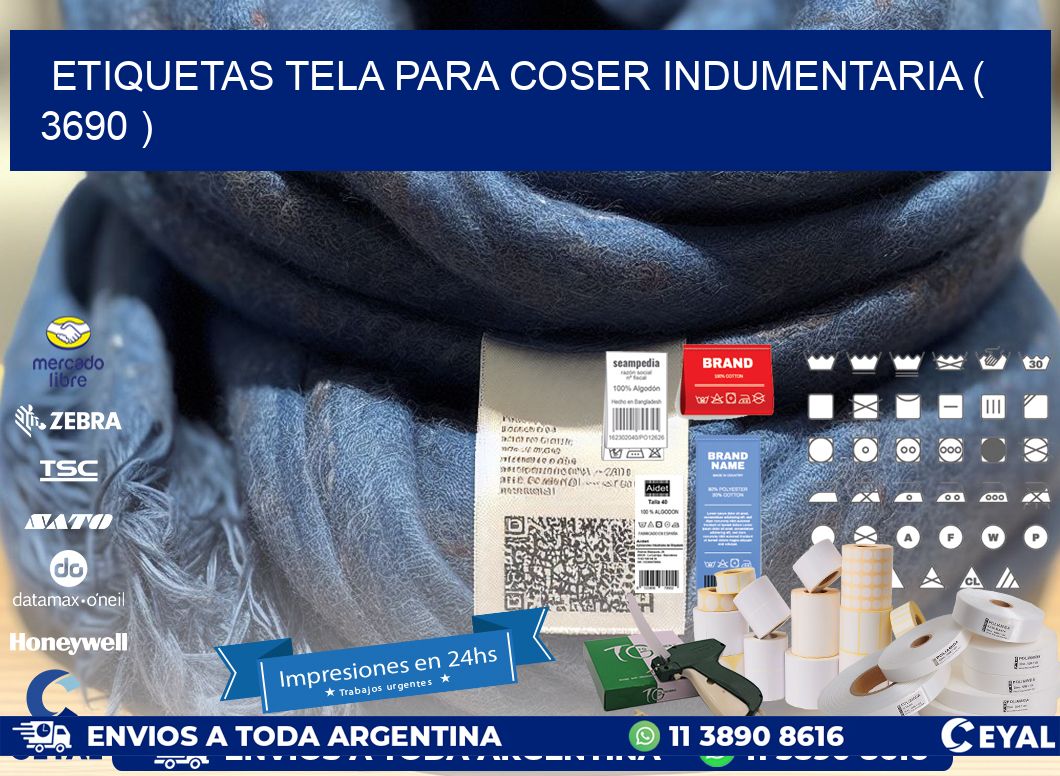 ETIQUETAS TELA PARA COSER INDUMENTARIA ( 3690 )