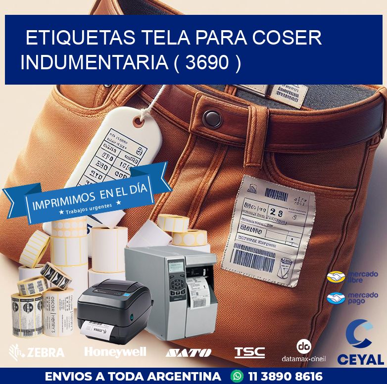 ETIQUETAS TELA PARA COSER INDUMENTARIA ( 3690 )