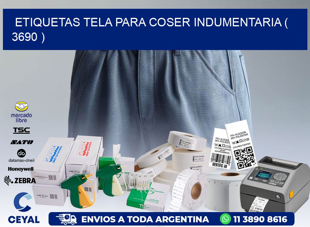 ETIQUETAS TELA PARA COSER INDUMENTARIA ( 3690 )