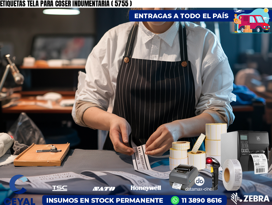 ETIQUETAS TELA PARA COSER INDUMENTARIA ( 5755 )