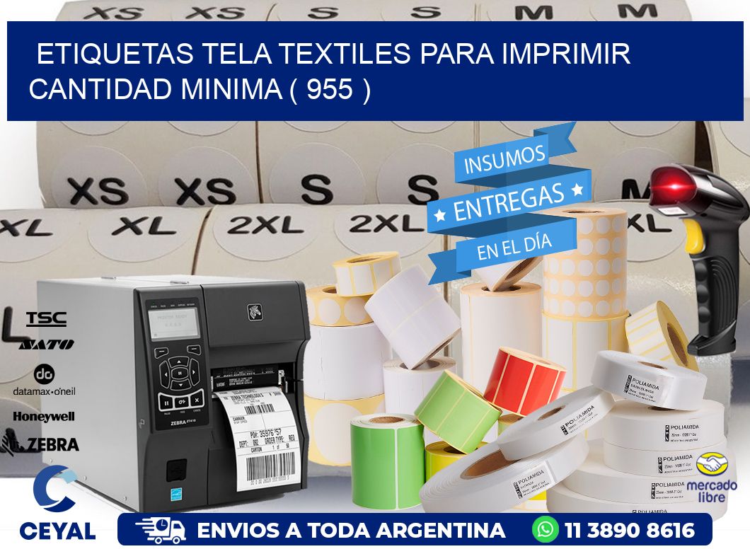 ETIQUETAS TELA TEXTILES PARA IMPRIMIR CANTIDAD MINIMA ( 955 )